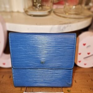 Authentic Louis Vuitton Royal Blue Epi Tri-Fold Wallet